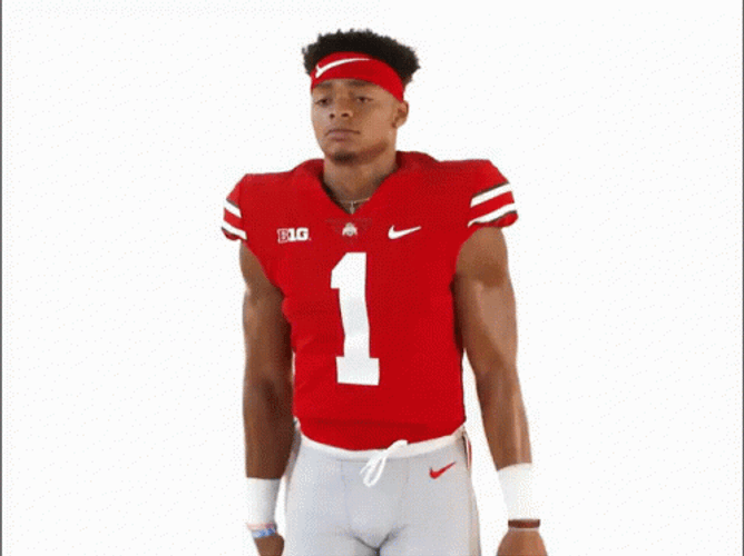 Justin Fields Changing Uniform GIF
