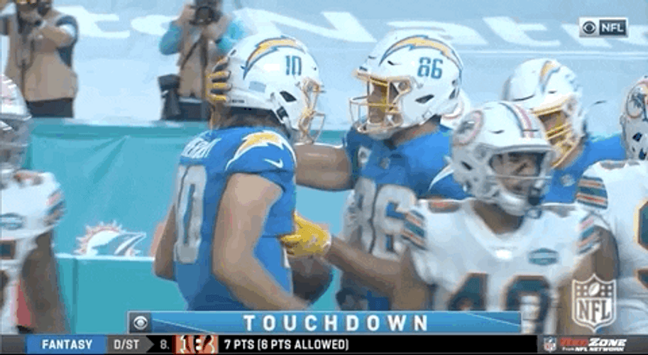 Justin Herbert Chargers Hug GIF
