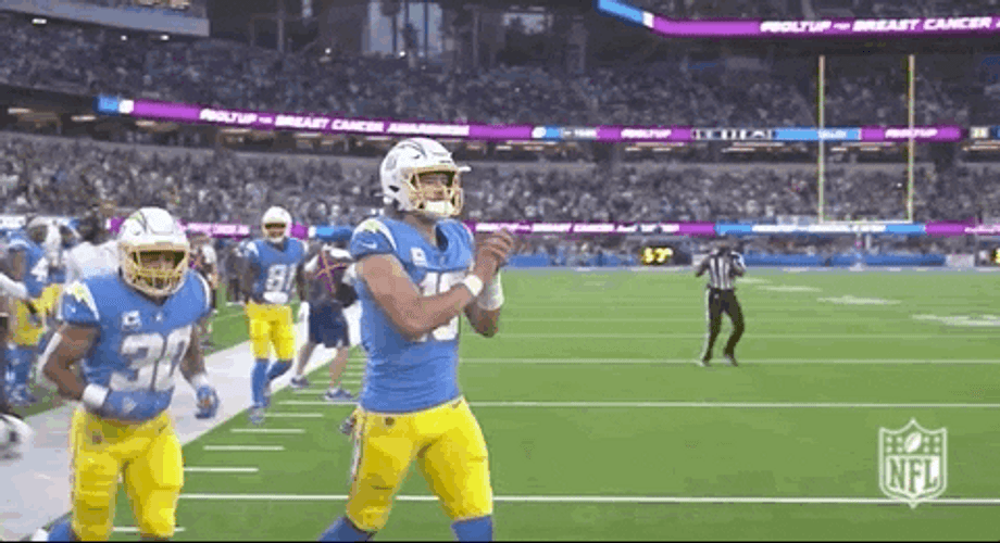 Justin Herbert Chargers Jog Clap GIF