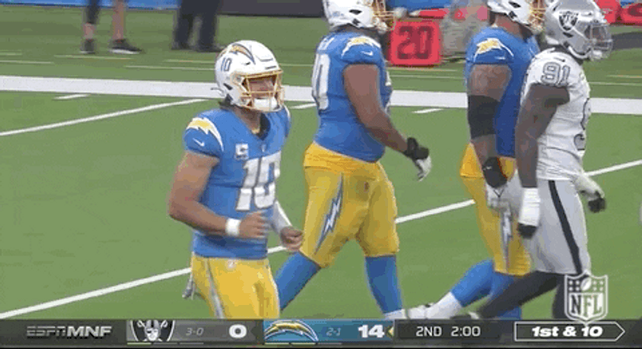 Justin Herbert Chargers Run Smile GIF