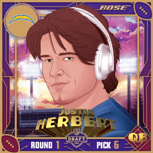 Justin Herbert LA Chargers Cartoon GIF