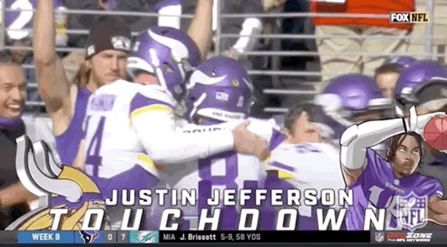 Justin Jefferson Vikings Congratulate GIF