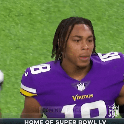 Justin Jefferson Vikings Smiling Handshake GIF