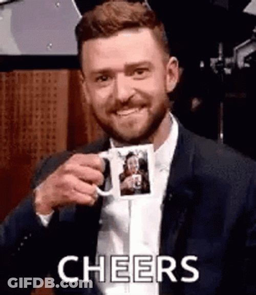 Justin Timberlake Cheers GIF