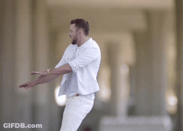 Justin Timberlake In White Dancing GIF
