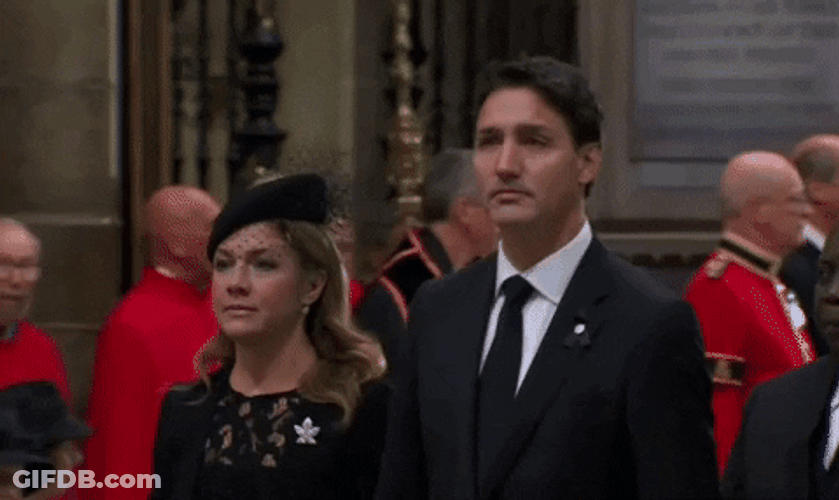 Justin Trudeau Attending UK Funeral GIF