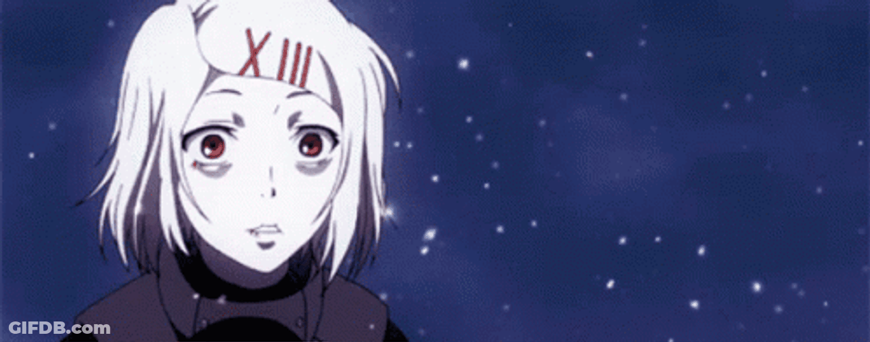Juuzou Suzuya Falling Glitters Blue Background GIF