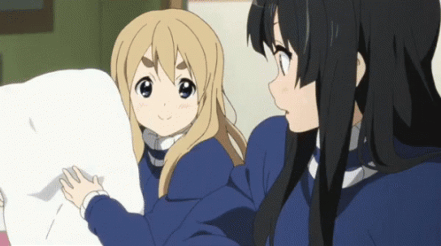 K!On Anime Pillow Fight GIF