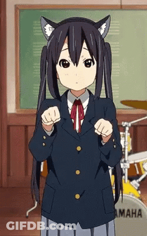 K-On Azusa Nakano As A Cat GIF