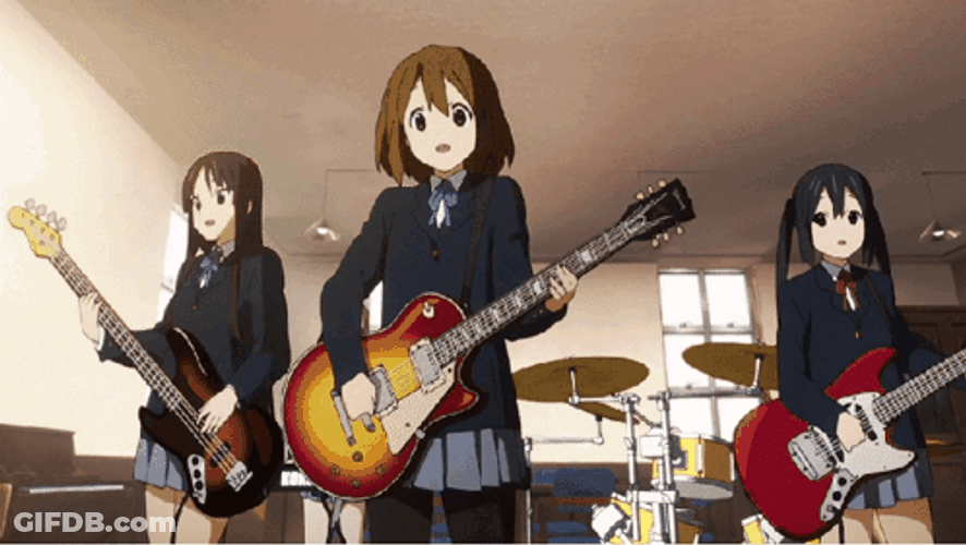 K-On Full Band Playing 360 Scene GIF