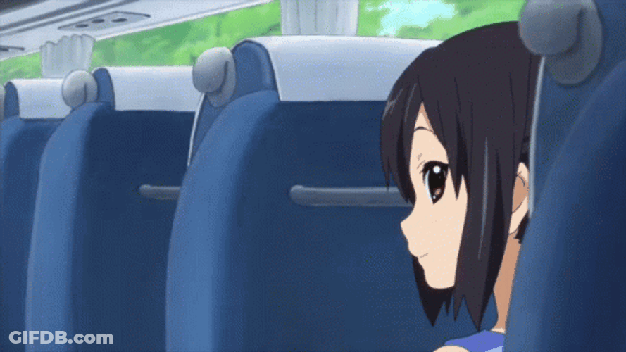 K-On Mio Akiyama Peeking In A Bus GIF
