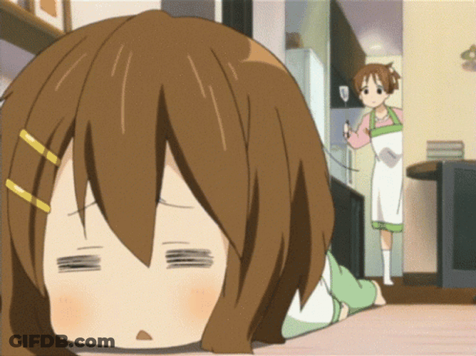 K-On Sleepy Yui Hirasawa GIF