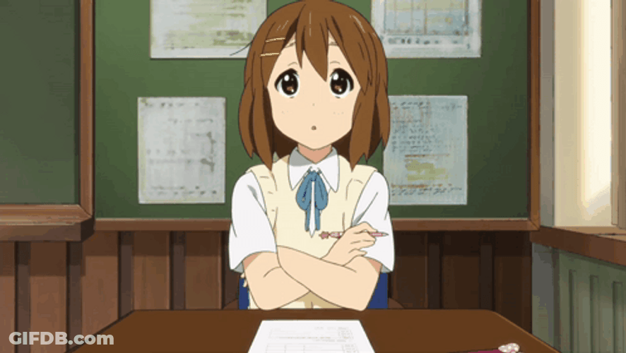 K-On Wondering Yui Hirasawa GIF