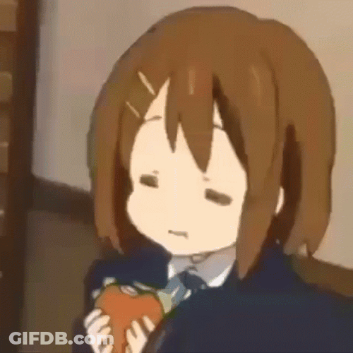 K-On Yui Hirasawa Eating Burger GIF