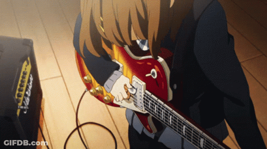 K-On Yui Hirasawa Guitar Skills GIF