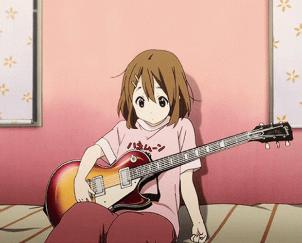 K-On Yui Hirasawa Playing With Guitar GIF