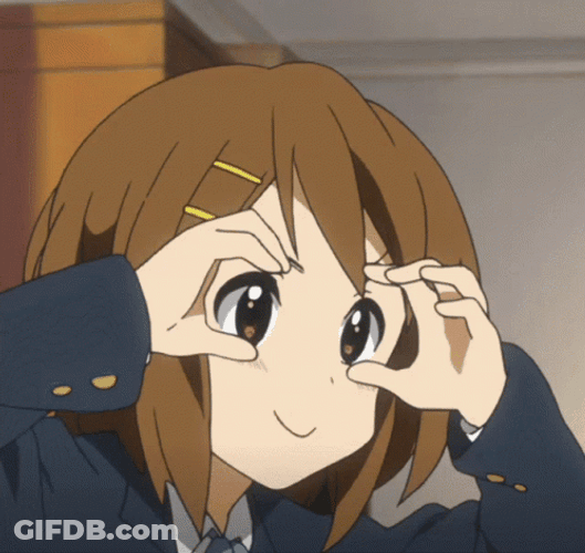 K-On Yui Hirasawa Searching With Big Eyes GIF