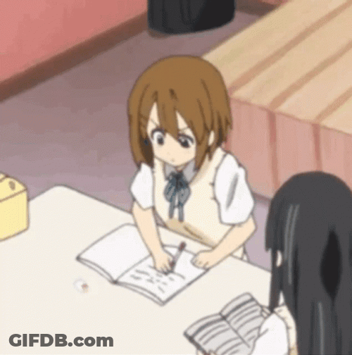 K-On Yui Hirasawa Writing Fast GIF