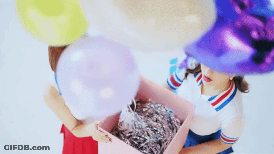 K-Pop Balloons Flying GIF