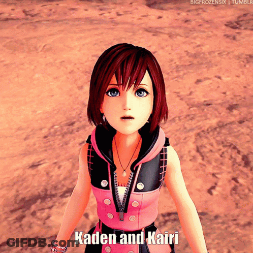 Kaden And Kairi Standing In Desert GIF