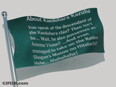 Kaedehara Kazuha Flag Waving GIF