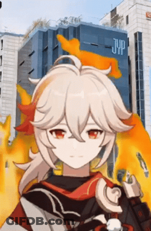 Kaedehara Kazuha On Fire GIF