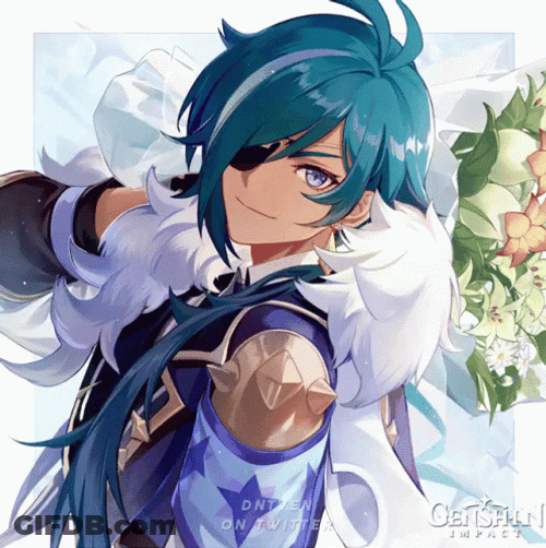 Kaeya Smiling And Blinking Half Body GIF