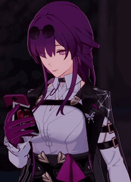 Kafka Honkai Star Rail Holding Phone GIF