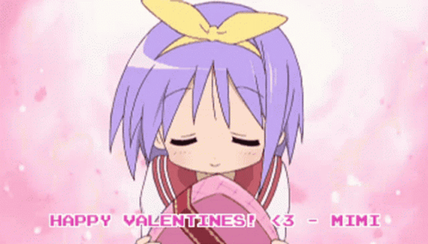 Kagami Hiiragi Happy Valentines Day GIF