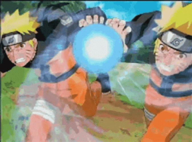 Kage Bunshin Naruto Running With Rasengan GIF