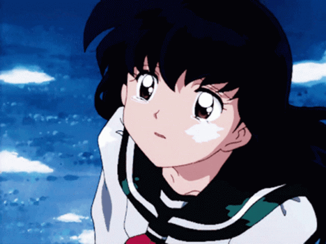 Kagome Kneeling Crying GIF
