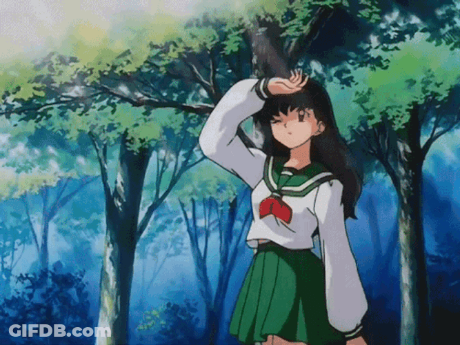 Kagome Wearing Her Uniform GIF