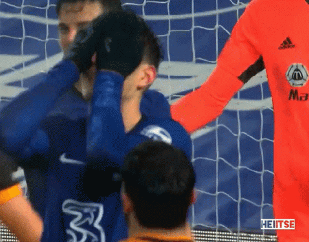 Kai Havertz Covering His Face GIF