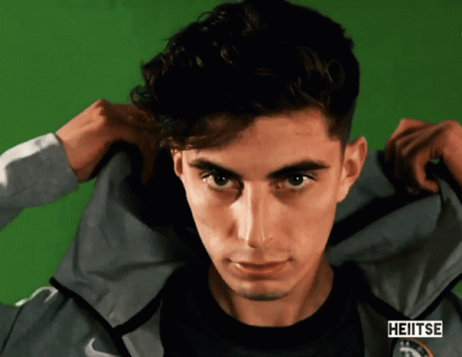 Kai Havertz Wearing His Hood GIF