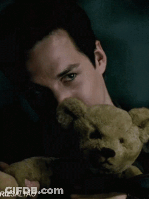 Kai Parker Holding Teddy Bear GIF
