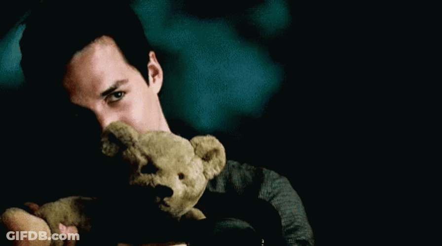 Kai Parker With His Teddy Bear GIF