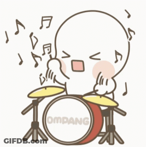 Kakaotalk Emoticon Playing Drum GIF