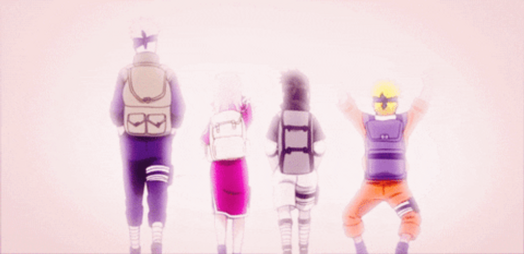 Kakashi And Friends Walk Away GIF