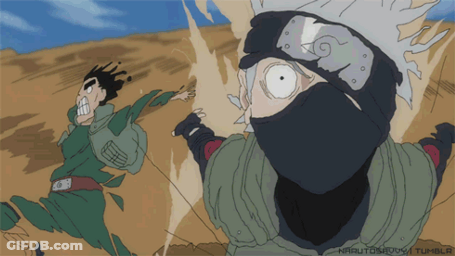 Kakashi Hatake Maito Gai Wacky Running GIF