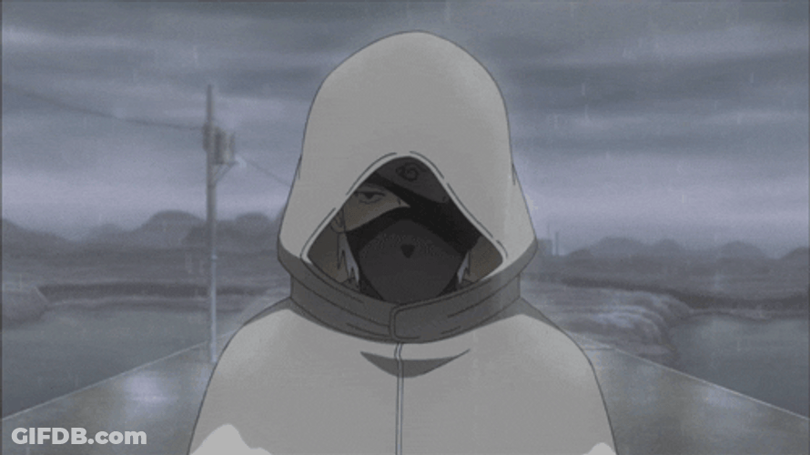 Kakashi Hatake Naruto Shippuden Rain Coat GIF