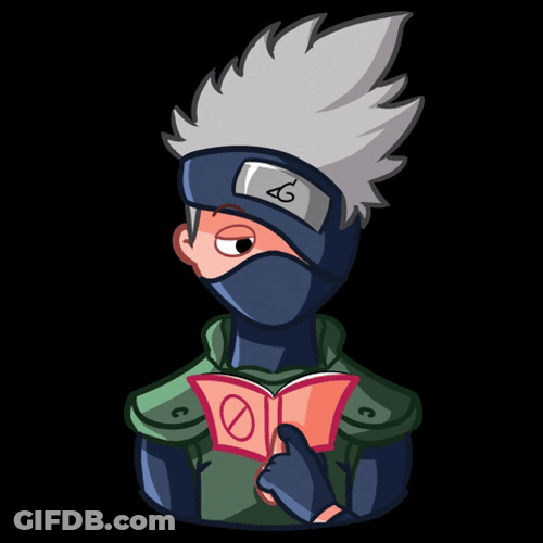 Kakashi Hatake Reading Shocked Fan Art GIF