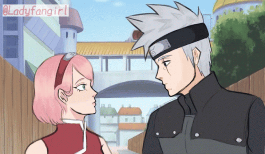 Kakashi Hatake Sakura Kiss Naruto Edit GIF