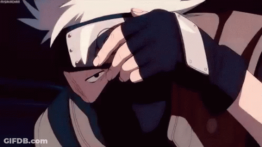 Kakashi Hatake Sharingan Eye Reveal GIF