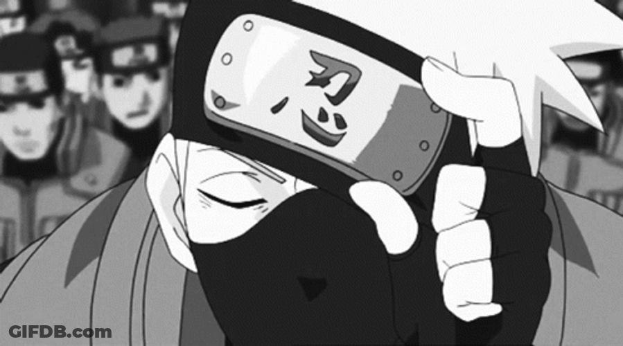 Kakashi Hatake Sharingan Naruto Black And White GIF