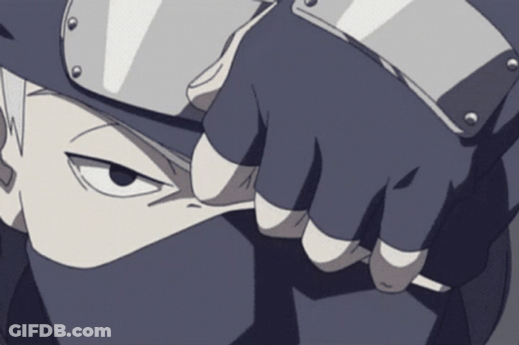 Kakashi Hatake Sharingan Naruto Hand Seals Jutsu GIF