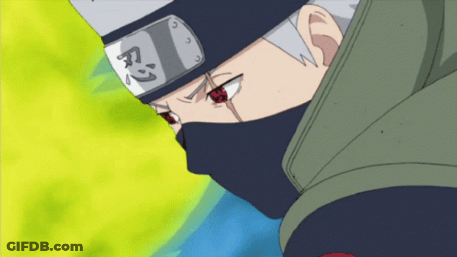 Kakashi Hatake Sharingan Naruto Jumping GIF