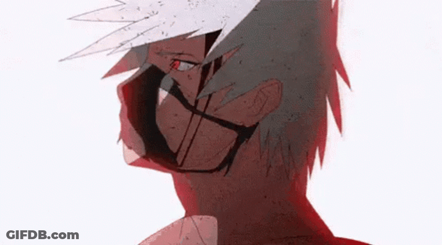 Kakashi Hatake Sharingan Naruto Shocked Reaction GIF