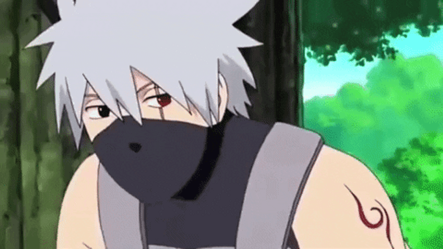 Kakashi Looks Sideways GIF