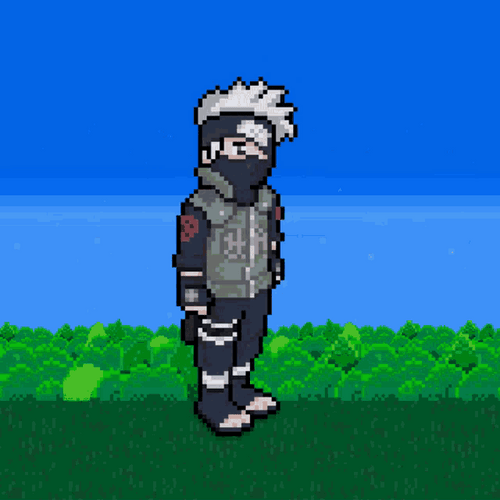 Kakashi Pixel Zoom GIF