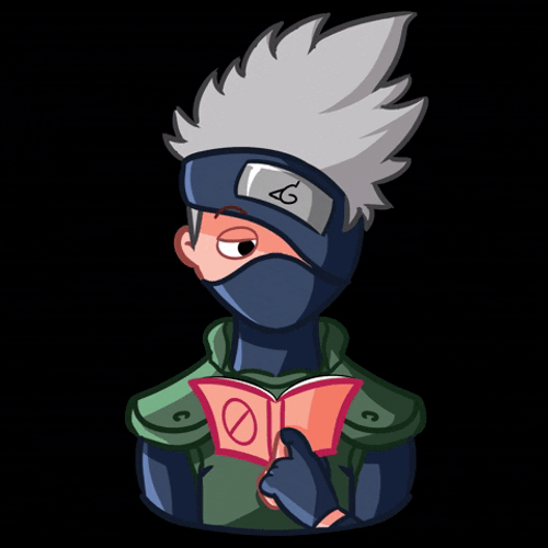 Kakashi Reading Book GIF